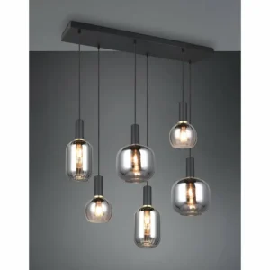 Luminaires Trio Diva Suspension Noir, 6 lumières* Lampes En Verre