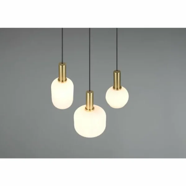 Luminaires Trio Diva Suspension Laiton, 3 lumières* Lampes En Verre