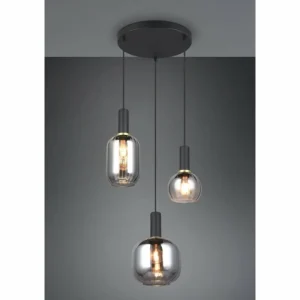 Luminaires Trio Diva Suspension Noir, 3 lumières* Lampes En Verre