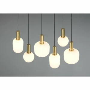 Luminaires Trio Diva Suspension Laiton, 6 lumières* Lampes En Verre