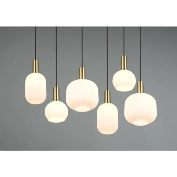 Luminaires Trio Diva Suspension Laiton, 6 lumières* Lampes En Verre