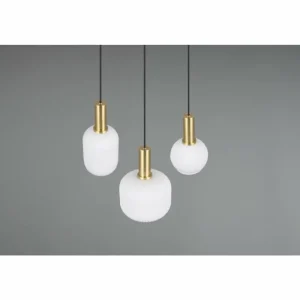 Luminaires Trio Diva Suspension Laiton, 3 lumières* Lampes En Verre