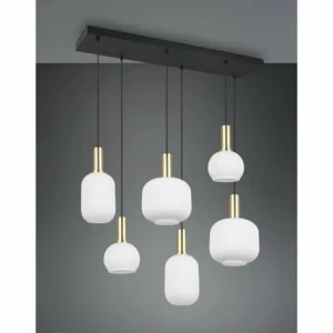 Luminaires Trio Diva Suspension Laiton, 6 lumières* Lampes En Verre