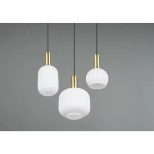 Luminaires Trio Diva Suspension Laiton, 3 lumières* Lampes En Verre