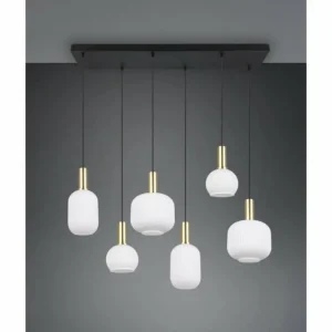 Luminaires Trio Diva Suspension Laiton, 6 lumières* Lampes En Verre