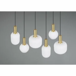 Luminaires Trio Diva Suspension Laiton, 6 lumières* Lampes En Verre