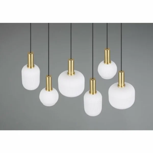 Luminaires Trio Diva Suspension Laiton, 6 lumières* Lampes En Verre