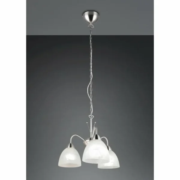 Luminaires Reality DOBBY Suspension Nickel mat, 3 lumières* Lampes En Verre