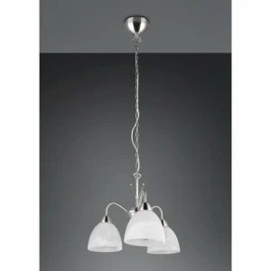 Luminaires Reality DOBBY Suspension Nickel mat, 3 lumières* Lampes En Verre