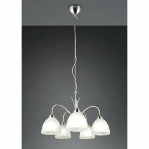 Luminaires Reality DOBBY Suspension Nickel mat, 5 lumières* Lampes En Verre