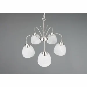 Luminaires Reality DOBBY Suspension Nickel mat, 5 lumières* Lampes En Verre