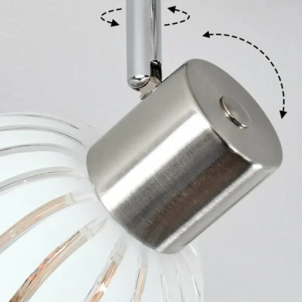 hofstein Dysted Plafonnier, Boule lumineuse Nickel mat, 2 lumières* Lampes En Verre