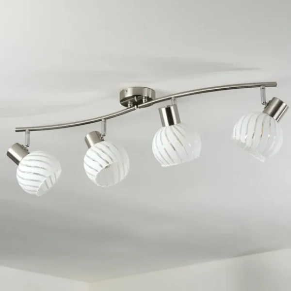 hofstein Dysted Plafonnier, Boule lumineuse Nickel mat, 4 lumières* Lampes En Verre