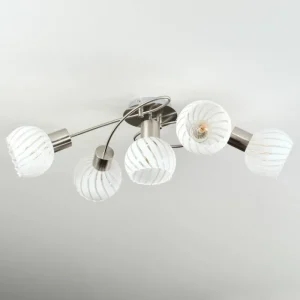 hofstein Dysted Plafonnier, Boule lumineuse Nickel mat, 5 lumières* Lampes En Verre