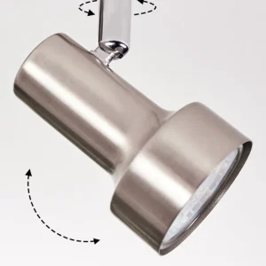 hofstein Edain Plafonnier, Spot de plafond LED Chrome, Nickel mat, 3 lumières* Lampes Modernes