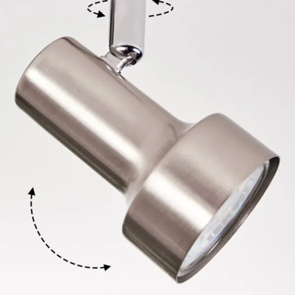hofstein Edain Plafonnier, Spot de plafond LED Chrome, Nickel mat, 3 lumières* Lampes Modernes