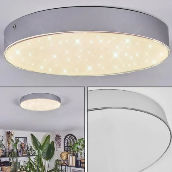 hofstein Elmar Plafonnier LED Argenté, 1 lumière* Lampes Modernes