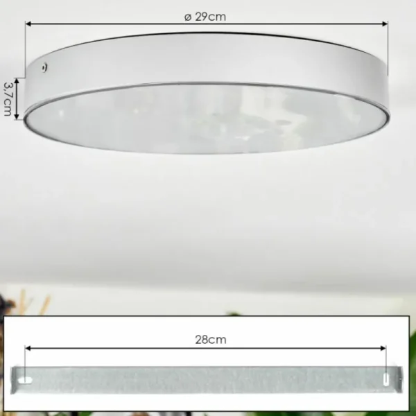 hofstein Elmar Plafonnier LED Argenté, 1 lumière* Lampes Modernes