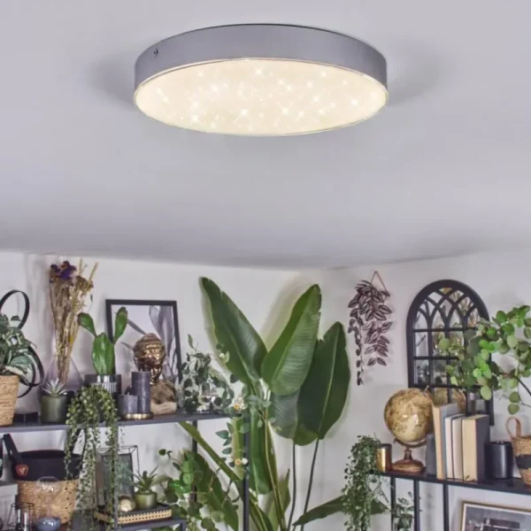 hofstein Elmar Plafonnier LED Argenté, 1 lumière* Lampes Modernes