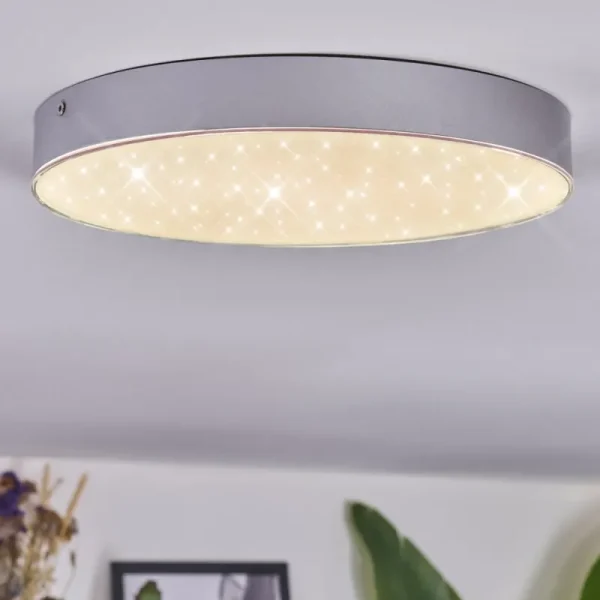 hofstein Elmar Plafonnier LED Argenté, 1 lumière* Lampes Modernes