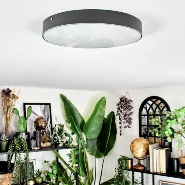 hofstein Elmar Plafonnier LED Noir, 1 lumière* Lampes Modernes