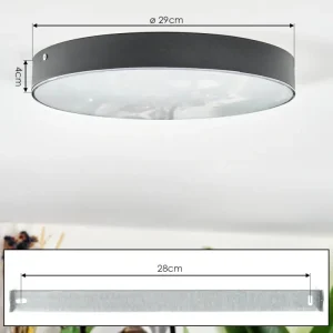 hofstein Elmar Plafonnier LED Noir, 1 lumière* Lampes Modernes