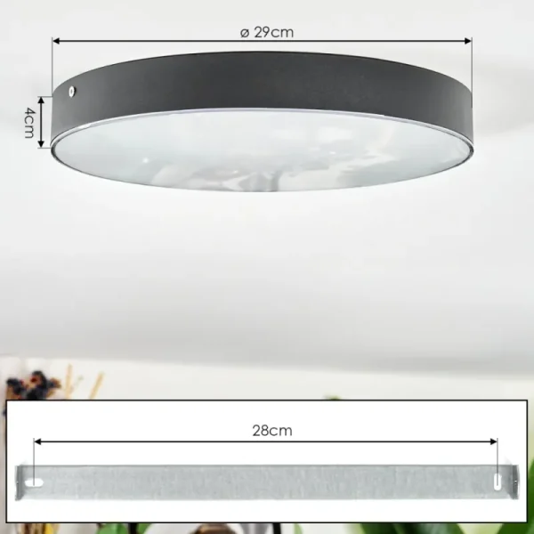 hofstein Elmar Plafonnier LED Noir, 1 lumière* Lampes Modernes