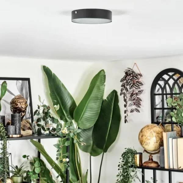 hofstein Elmar Plafonnier LED Noir, 1 lumière* Lampes Modernes
