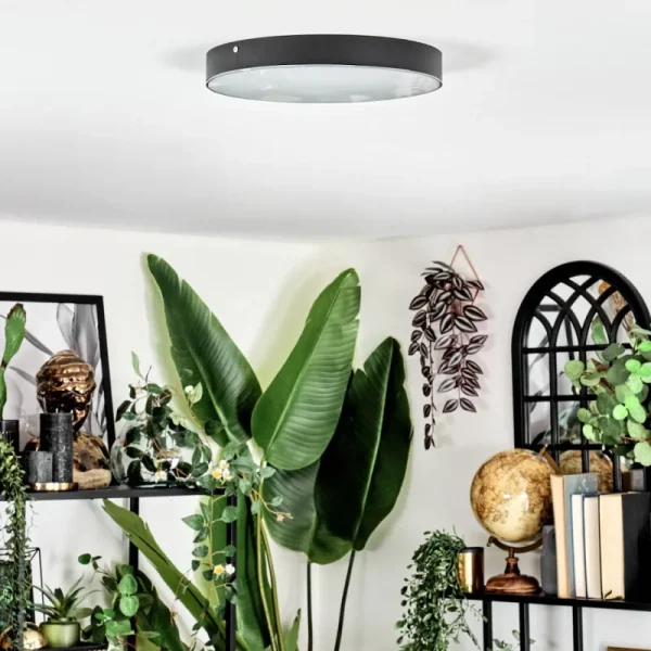 hofstein Elmar Plafonnier LED Noir, 1 lumière* Lampes Modernes