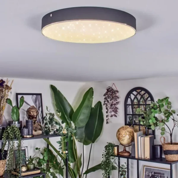 hofstein Elmar Plafonnier LED Noir, 1 lumière* Lampes Modernes