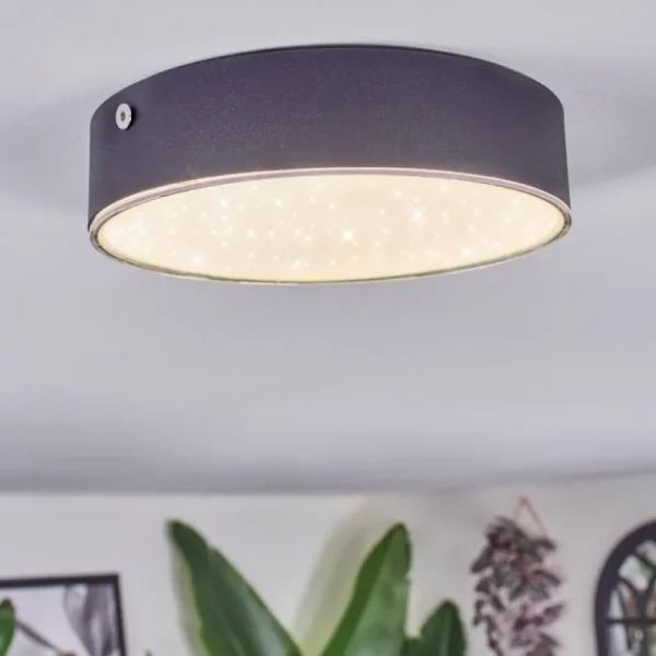 hofstein Elmar Plafonnier LED Noir, 1 lumière* Lampes Modernes
