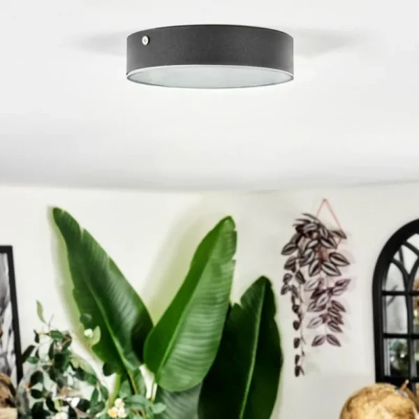 hofstein Elmar Plafonnier LED Noir, 1 lumière* Lampes Modernes