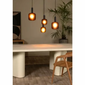 Luminaires Lucide ELOISE Suspension Noir, 4 lumières* Lampes En Verre