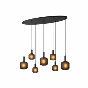 Luminaires Lucide ELOISE Suspension Noir, 7 lumières* Lampes En Verre