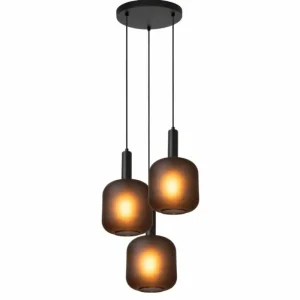 Luminaires Lucide ELOISE Suspension Noir, 3 lumières* Lampes En Verre