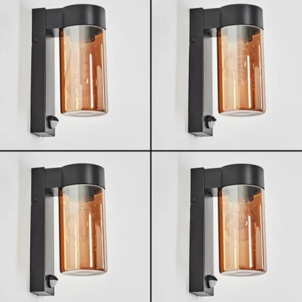 hofstein Encoberta Lampe murale d´extérieur Noir, 1 lumière, Détecteur de mouvement* Lampes Modernes