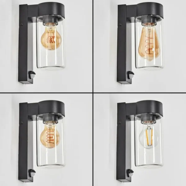 hofstein Encoberta Lampe murale d´extérieur Noir, 1 lumière, Détecteur de mouvement* Lampes Modernes
