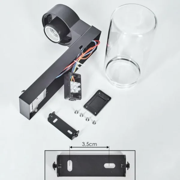 hofstein Encoberta Lampe murale d´extérieur Noir, 1 lumière, Détecteur de mouvement* Lampes Modernes