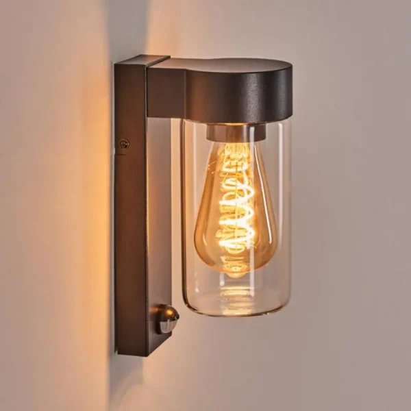hofstein Encoberta Lampe murale d´extérieur Noir, 1 lumière, Détecteur de mouvement* Lampes Modernes