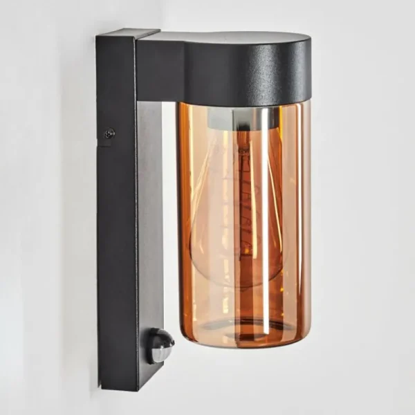 hofstein Encoberta Lampe murale d´extérieur Noir, 1 lumière, Détecteur de mouvement* Lampes Modernes