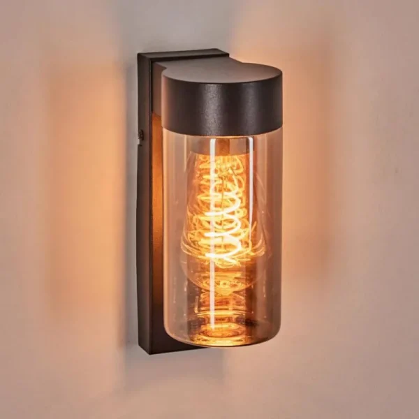 hofstein Encoberta Lampe murale d´extérieur Noir, 1 lumière, Détecteur de mouvement* Lampes Modernes