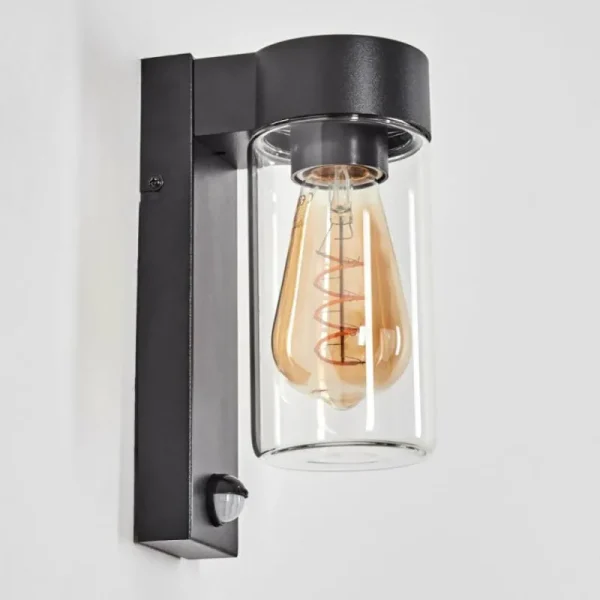 hofstein Encoberta Lampe murale d´extérieur Noir, 1 lumière, Détecteur de mouvement* Lampes Modernes