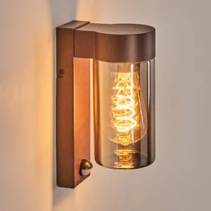 hofstein Encoberta Luminaire extérieur, Lampe murale d´extérieur Rouille, 1 lumière, Détecteur de mouvement* Lampes Modernes