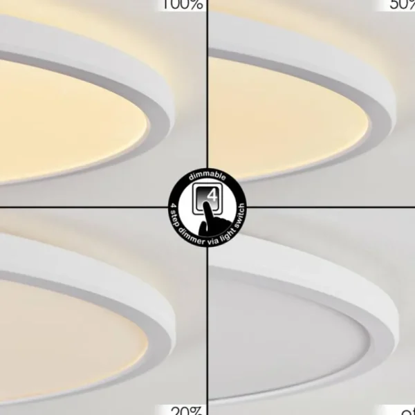 hofstein Endrup Plafonnier LED Blanc, 1 lumière* Lampes Modernes