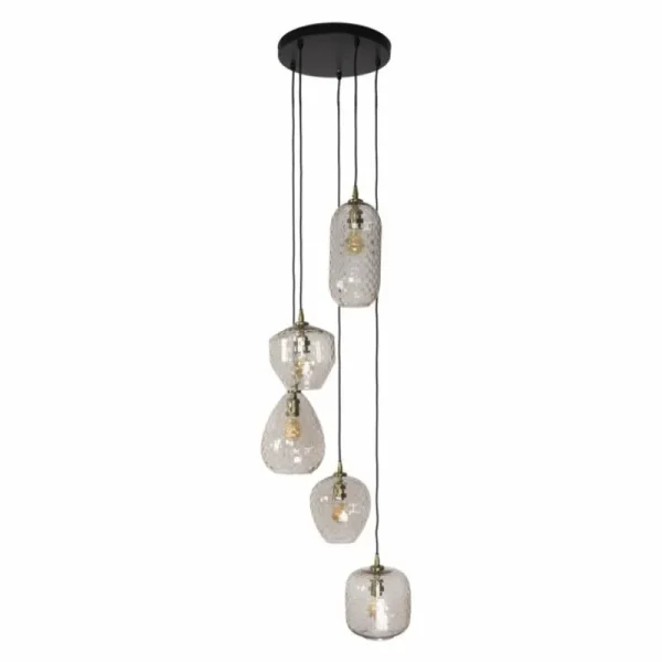 hofstein Escusa Suspension Anthracite, 5 lumières* Lampes En Verre