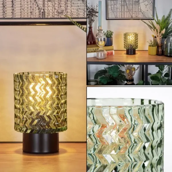 hofstein Falgorosa Lampe à poser Noir, 1 lumière* Lampes En Verre