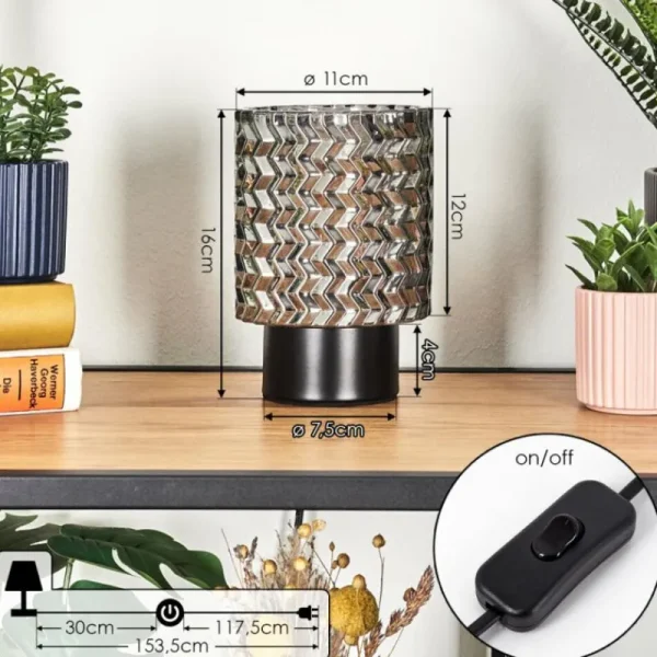 hofstein Falgorosa Lampe à poser Noir, 1 lumière* Lampes Modernes
