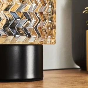 hofstein Falgorosa Lampe à poser Noir, 1 lumière* Lampes En Verre