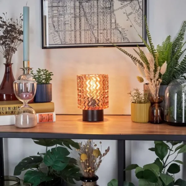 hofstein Falgorosa Lampe à poser Noir, 1 lumière* Lampes En Verre