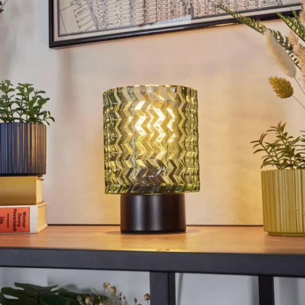 hofstein Falgorosa Lampe à poser Noir, 1 lumière* Lampes En Verre
